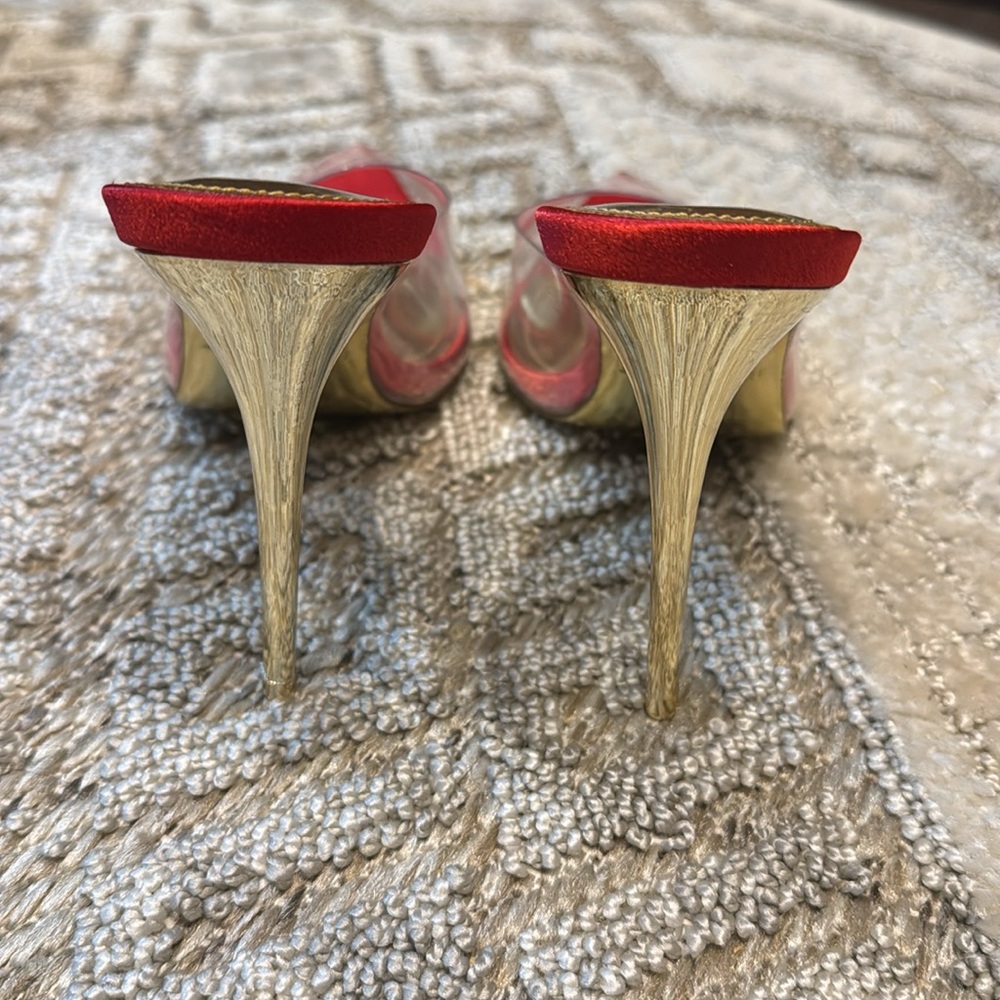 JESSICA RICH RACY MULE 120MM SATIN RED - Picture 3 of 5